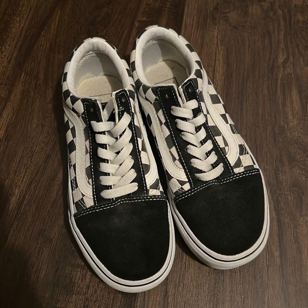 vans old skool checkered platforms